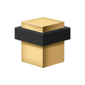 Square Solid Brass Universal Floor Bumper by Deltana - 1-3/8" - PVD Polished Brass - New York Hardware