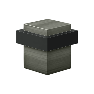 Square Solid Brass Universal Floor Bumper by Deltana - 1-3/8" - Antique Nickel - New York Hardware