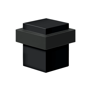 Square Solid Brass Universal Floor Bumper by Deltana - 1-3/8" - Paint Black - New York Hardware