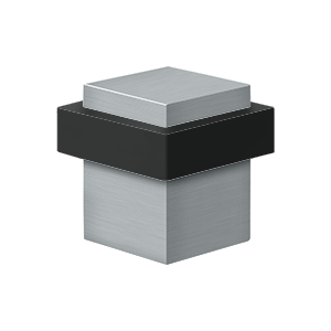 Square Solid Brass Universal Floor Bumper by Deltana - 1-3/8" - Brushed Chrome - New York Hardware