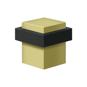 Square Solid Brass Universal Floor Bumper by Deltana - 1-3/8" - Polished Brass - New York Hardware