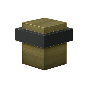 Square Solid Brass Universal Floor Bumper by Deltana - 1-3/8" - Antique Brass - New York Hardware