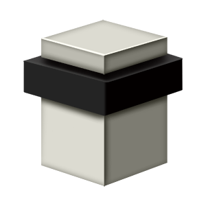 Square Solid Brass Universal Floor Bumper by Deltana - 2-1/2" - Polished Nickel - New York Hardware