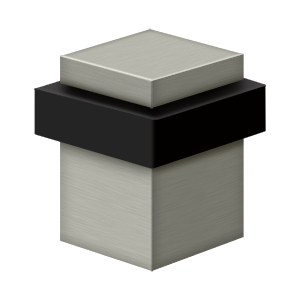 Square Solid Brass Universal Floor Bumper by Deltana - 2-1/2" - Brushed Nickel - New York Hardware