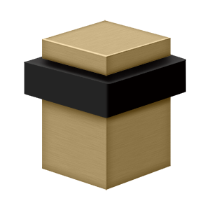 Square Solid Brass Universal Floor Bumper by Deltana - 2-1/2" - Brushed Brass - New York Hardware