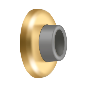 Concave Modern Flush Door Bumper by Deltana -  - PVD Polished Brass - New York Hardware