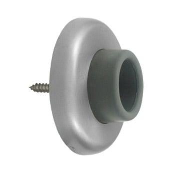 Wall Mount Concave Flush Bumper, 2 1/2" Diameter - Brushed Stainless - New York Hardware Online