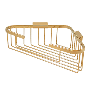 Triangle Corner Wire Basket by Deltana - 13-1/4" x 10-1/4" - PVD Polished Brass - New York Hardware