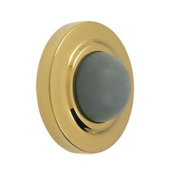 Convex Flush Bumper 2 3/8" Diameter - PVD - Polished Brass - New York Hardware Online