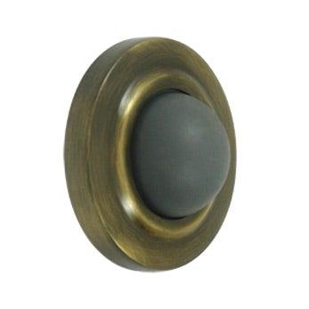 Convex Flush Bumper 2 3/8" Diameter - Antique Brass - New York Hardware Online
