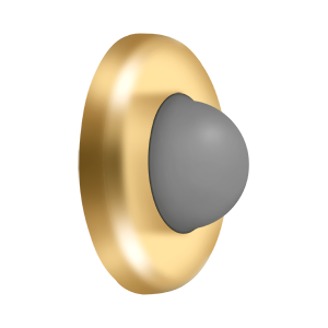 Convex Modern Flush Door Bumper by Deltana -  - PVD Polished Brass - New York Hardware