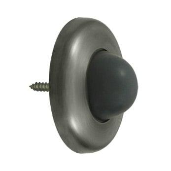 Wall Mount Convex Flush Bumper, 2 1/2" Diameter - Pewter - New York Hardware Online