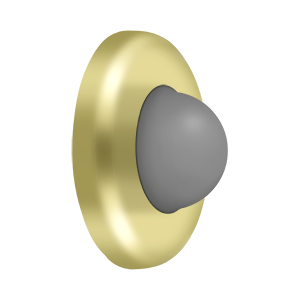 Convex Modern Flush Door Bumper by Deltana -  - Polished Brass - New York Hardware