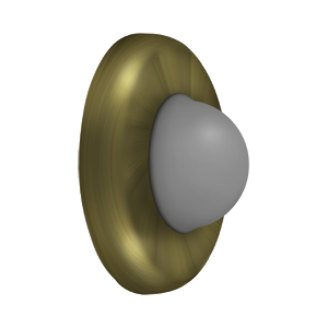 Convex Modern Flush Door Bumper by Deltana -  - Antique Brass - New York Hardware