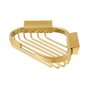 Triangle Corner Wire Basket by Deltana - 6" x 5" - PVD Polished Brass - New York Hardware