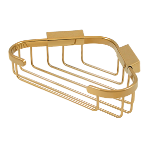 Triangle Corner Wire Basket by Deltana - 8-3/4" x 6-7/8"  - PVD Polished Brass - New York Hardware