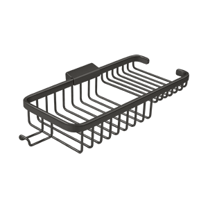 Wire Basket with Shallow Rectangular Shelf and Hook by Deltana - 10-3/8" - Oil Rubbed Bronze - New York Hardware