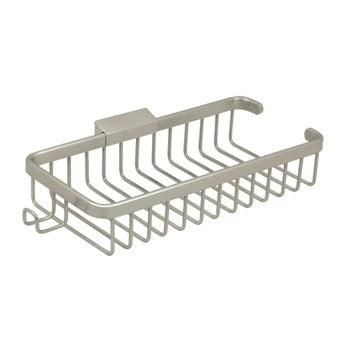 Wire Basket, 10" Rect w/Hook - Satin Nickel - New York Hardware Online