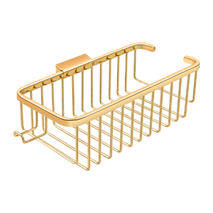 Deep Rectangular Wire Basket with Hook by Deltana -  - PVD Polished Brass - New York Hardware