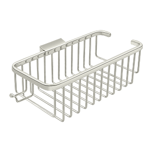 Deep Rectangular Wire Basket with Hook by Deltana -  - Polished Nickel - New York Hardware