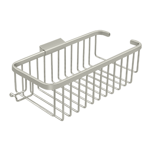 Deep Rectangular Wire Basket with Hook by Deltana -  - Brushed Nickel - New York Hardware