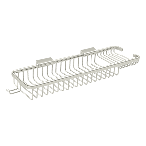 Wire Basket with Shallow Rectangular Shelf and Hook by Deltana - 17-3/4" - Polished Nickel - New York Hardware