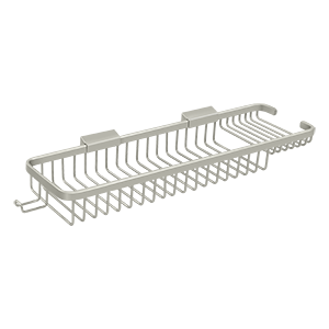 Wire Basket with Shallow Rectangular Shelf and Hook by Deltana - 17-3/4" - Brushed Nickel - New York Hardware