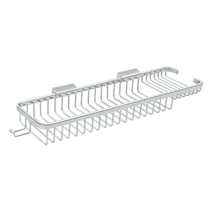 Wire Basket with Shallow Rectangular Shelf and Hook by Deltana - 17-3/4" - Polished Chrome - New York Hardware
