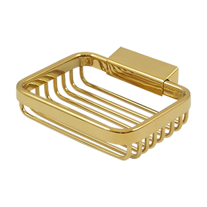 Rectangular Soap Holder Wire Basket by Deltana - 4-3/4"  - PVD Polished Brass - New York Hardware