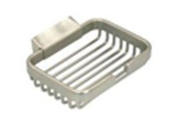 Wire Basket, 4 1/2" Rect. Soap Holder - Satin Nickel - New York Hardware Online