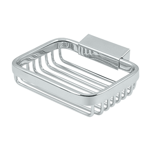 Rectangular Soap Holder Wire Basket by Deltana - 4-3/4"  - Polished Chrome - New York Hardware