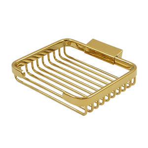 Rectangular Soap Holder Wire Basket by Deltana - 6" - PVD Polished Brass - New York Hardware
