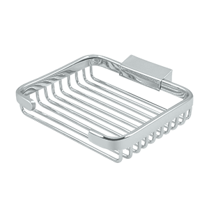 Rectangular Soap Holder Wire Basket by Deltana - 6" - Polished Chrome - New York Hardware