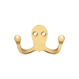 Double Hook by Deltana -  - PVD Polished Brass - New York Hardware