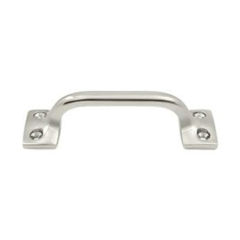 Front Mounted Squared Cabinet Pull, 4" - Polished Nickel - New York Hardware Online