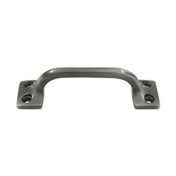 Front Mounted Squared Cabinet Pull, 4" - Pewter - New York Hardware Online
