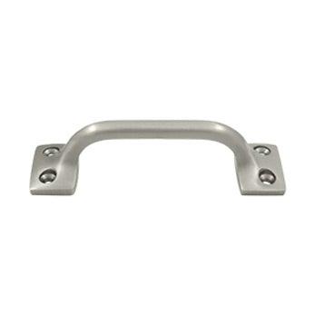 Front Mounted Squared Cabinet Pull, 4" - Satin Nickel - New York Hardware Online