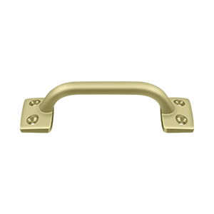 Square Base Pull by Deltana -  - Unlacquered Brass - New York Hardware