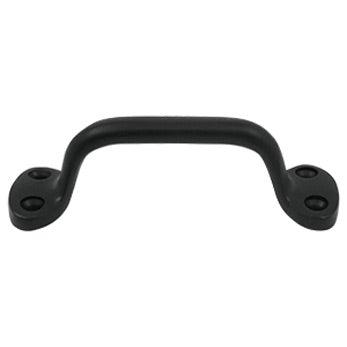 Front Mounted Rounded Cabinet Pull, 6" - Black - New York Hardware Online