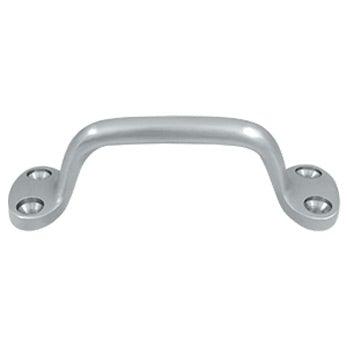 Front Mounted Rounded Cabinet Pull, 6" - Brushed Chrome - New York Hardware Online