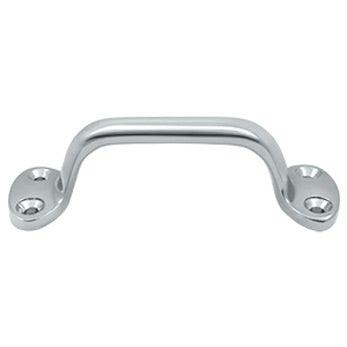 Front Mounted Rounded Cabinet Pull, 6" - Polished Chrome - New York Hardware Online