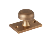 Washwood Cabinet Knob with Backplate by Armac Martin - 35mm - Satin Nickel Plate
