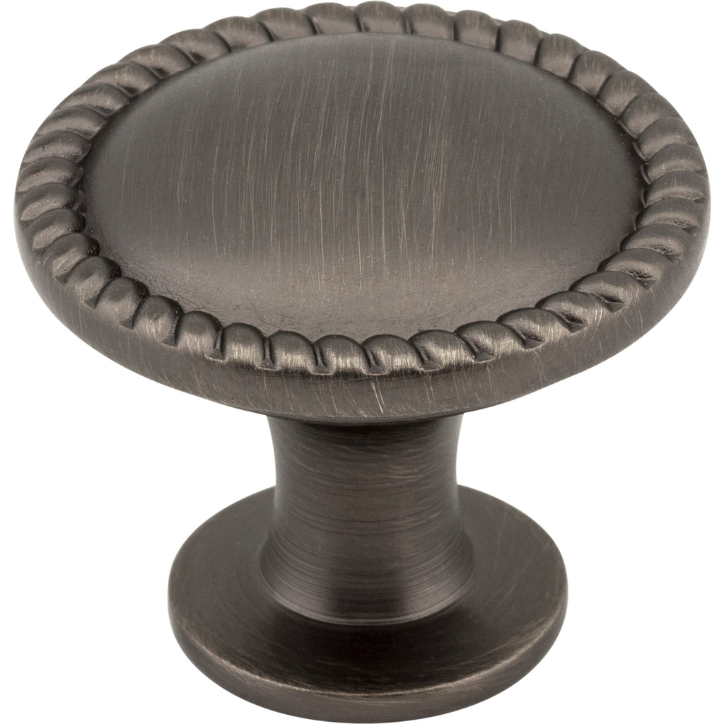 Round Rope Detailed Lindos Cabinet Knob by Elements - Brushed Pewter