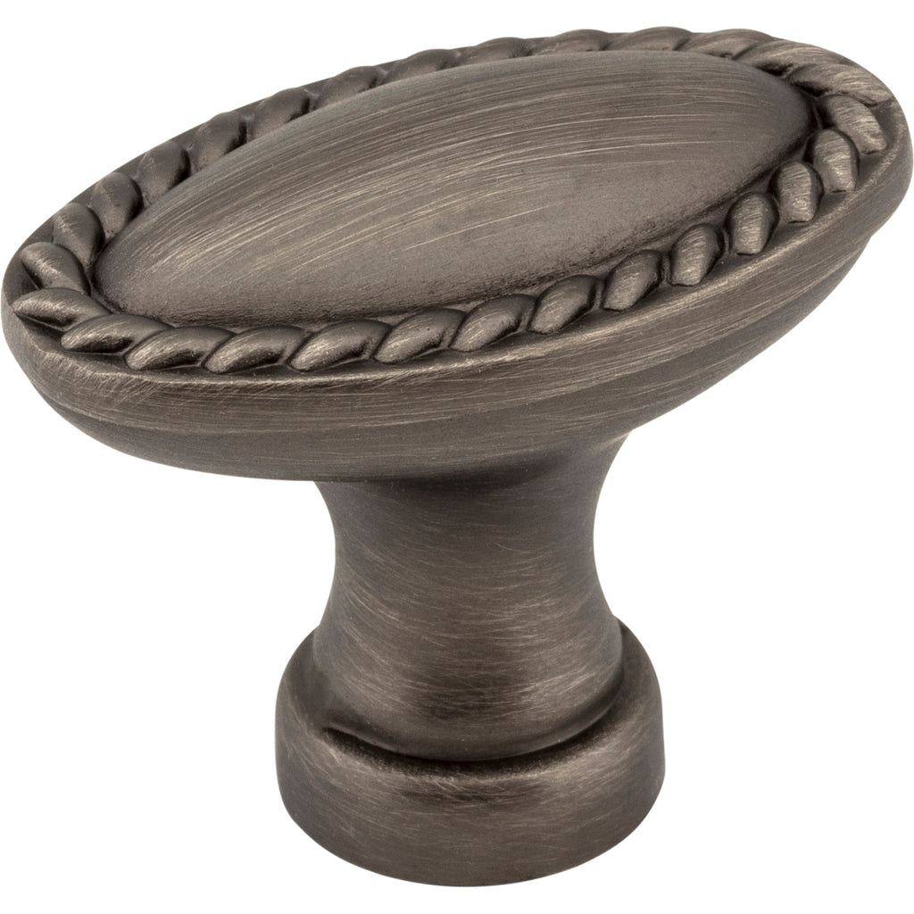 Oval Rope Detailed Lindos Cabinet Knob by Elements - Brushed Pewter