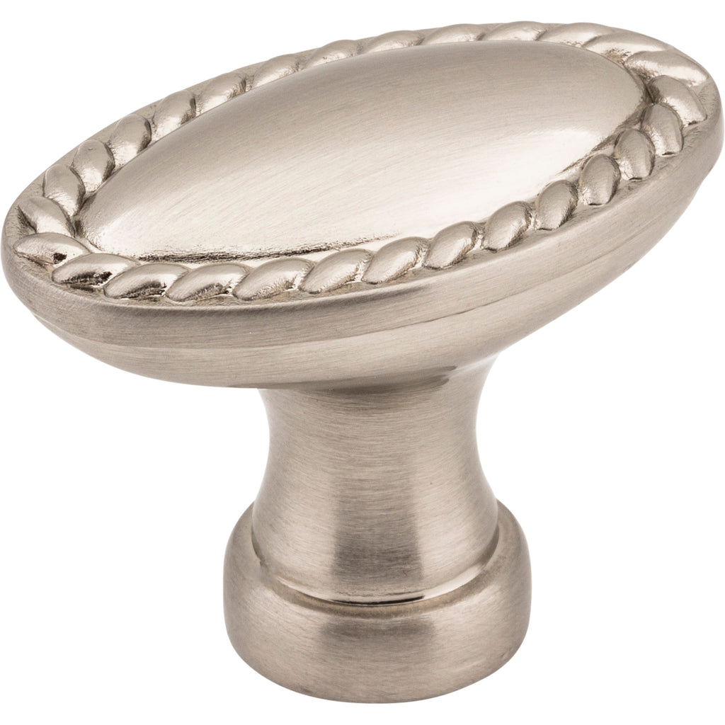 Oval Rope Detailed Lindos Cabinet Knob by Elements - Satin Nickel