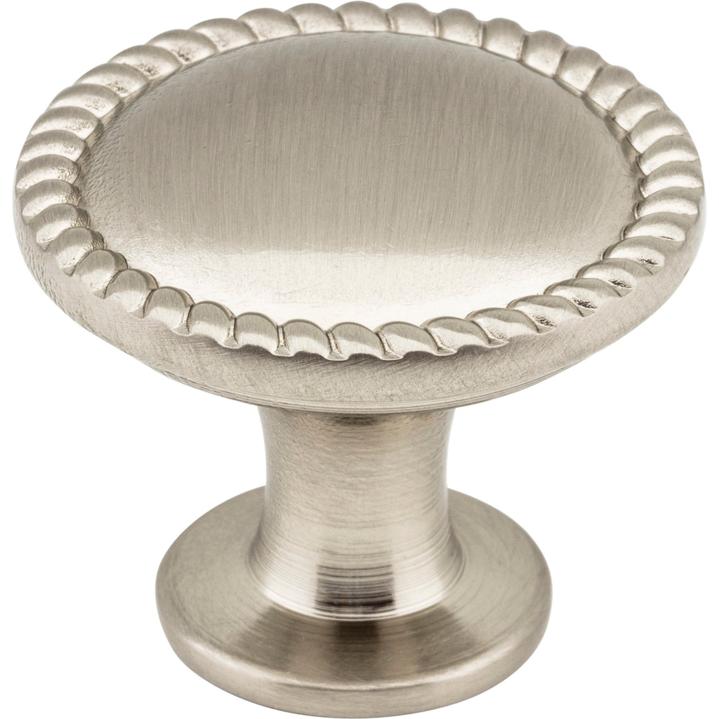 Round Rope Detailed Lindos Cabinet Knob by Elements - Satin Nickel