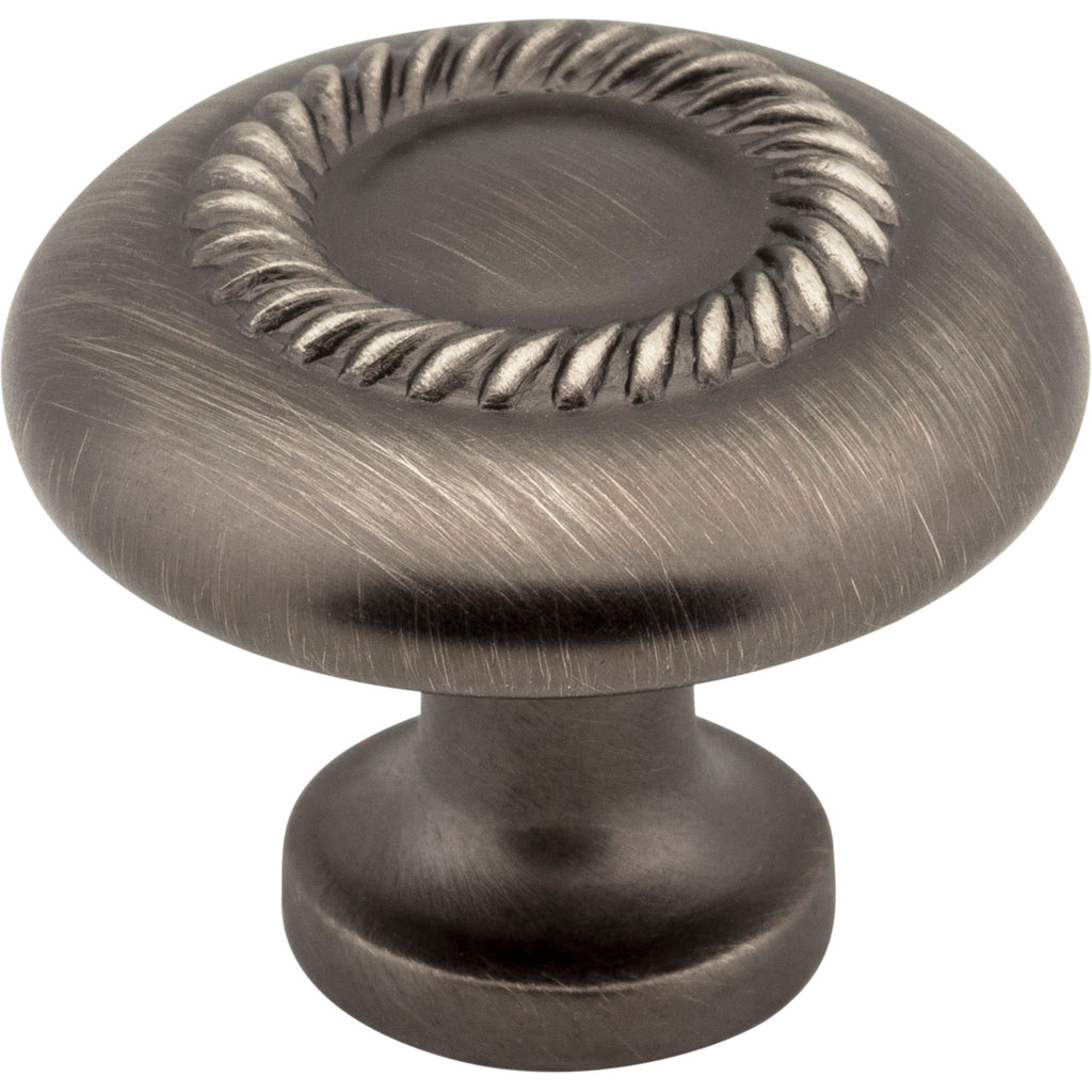 Rope Detailed Cypress Cabinet Mushroom Knob by Elements - Brushed Pewter