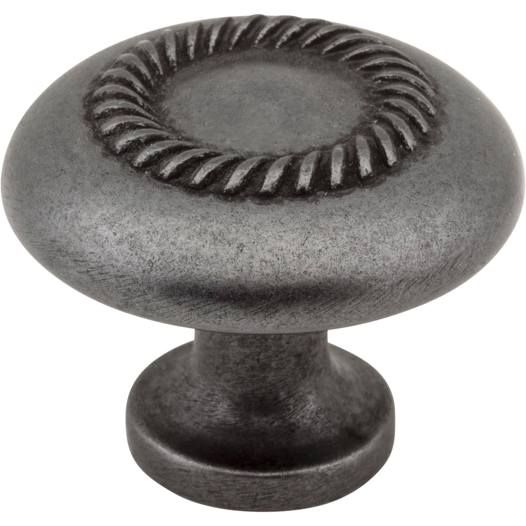 Rope Detailed Cypress Cabinet Mushroom Knob by Elements - Gun Metal
