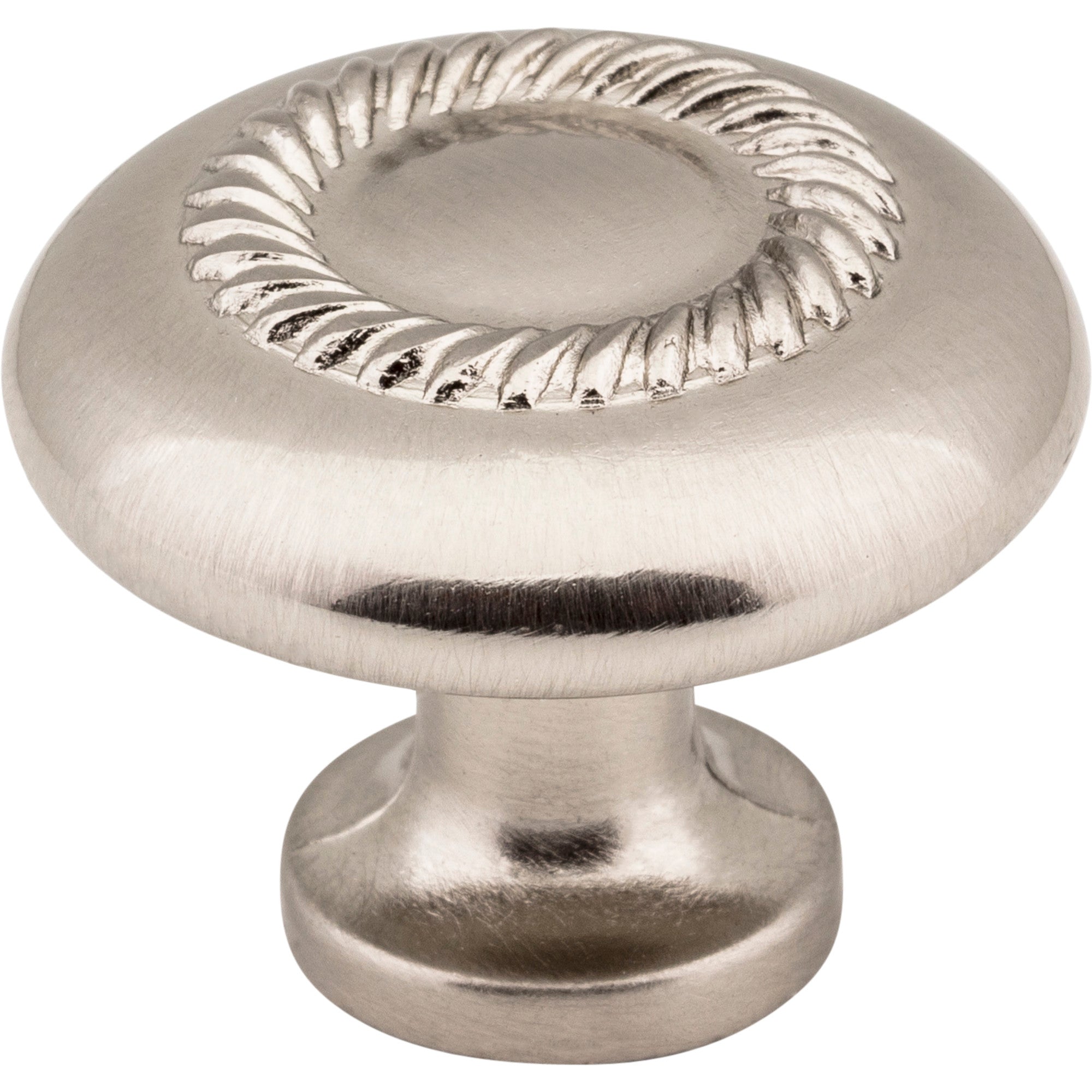 Rope Detailed Cypress Cabinet Mushroom Knob by Elements - Satin Nickel