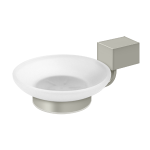 ZA Series Frosted Glass Soap Dish by Deltana -  - Brushed Nickel - New York Hardware